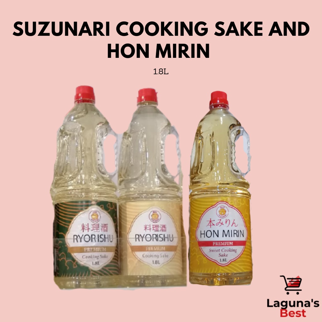 Suzunari Cooking Sake and Hon Mirin 1.8 liters