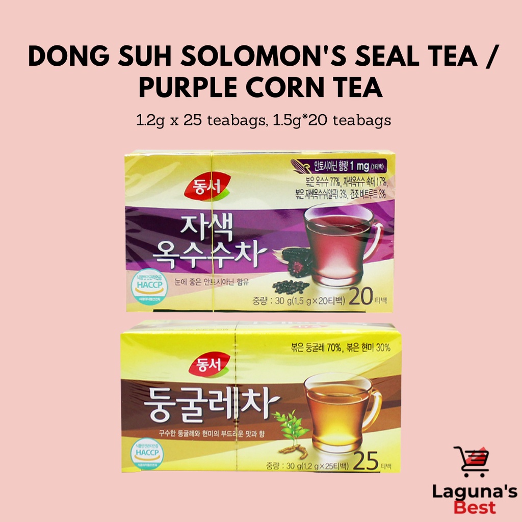 Dong Suh Solomon's Seal Tea 1.2g x 25 teabags , Purple Corn Tea 1.5g*20 teabags