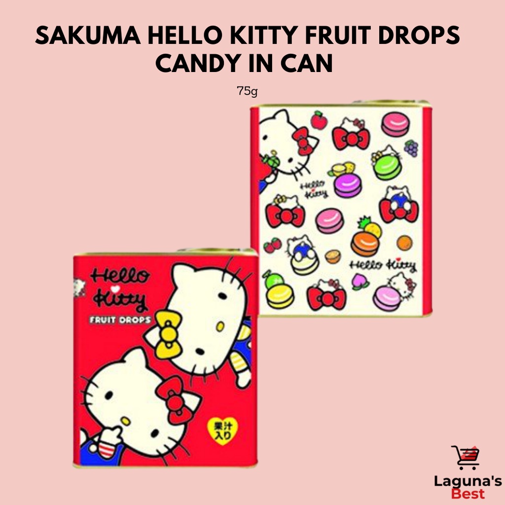 Sakuma Hello Kitty Fruit Drops Candy in Can 75g