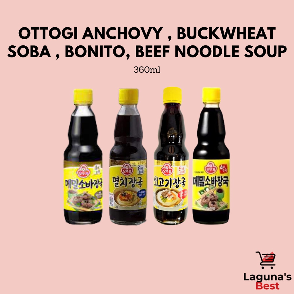 Ottogi Anchovy Soup / Buckwheat Soba / Bonito Noodle Soup Base / Beef Noodle Soup Base 360ml