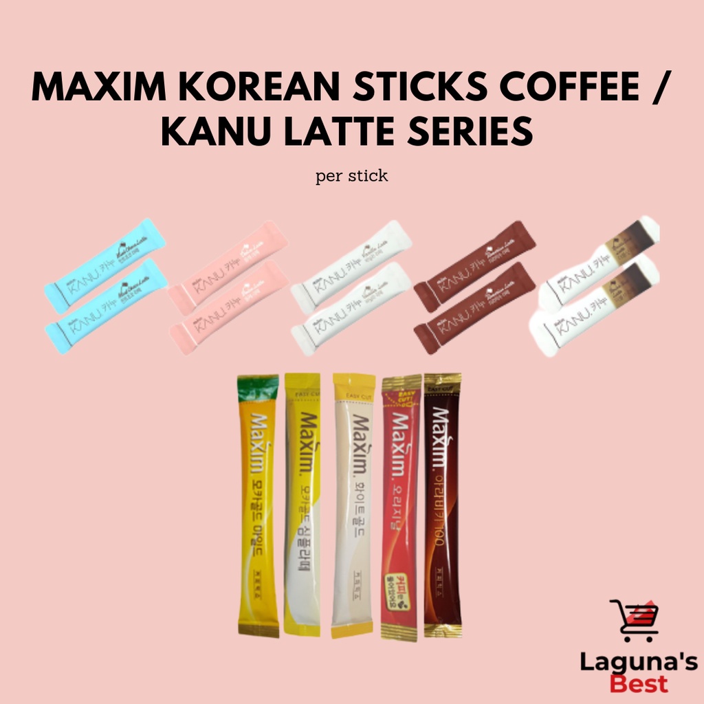 MAXIM Korean Sticks Coffee Original/ Mocha Gold Mild / Gold White / Kanu Latte Series per stick