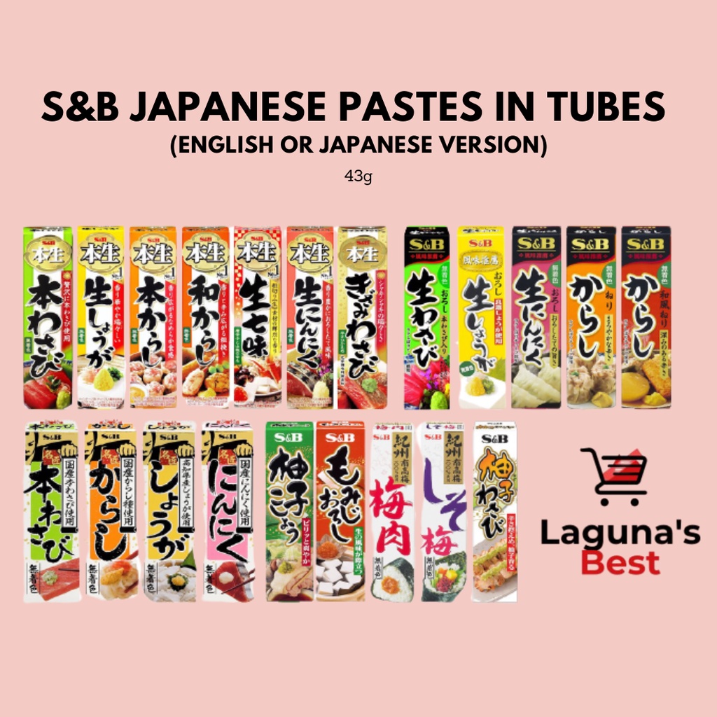 S&B Japanese Pastes in Tubes  (English or Japanese Version) 43g
