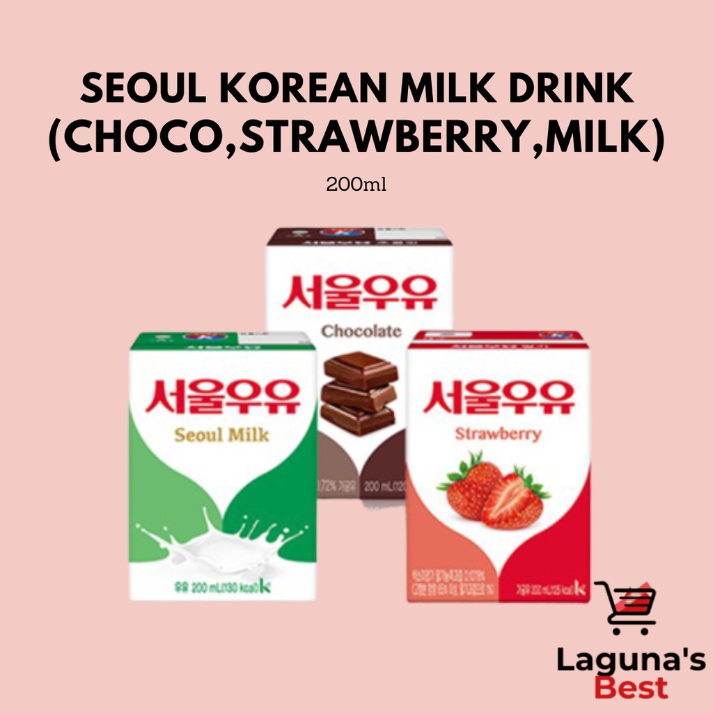 Seoul Korean Milk Drink (Choco, Strawberry, Milk) 200ml