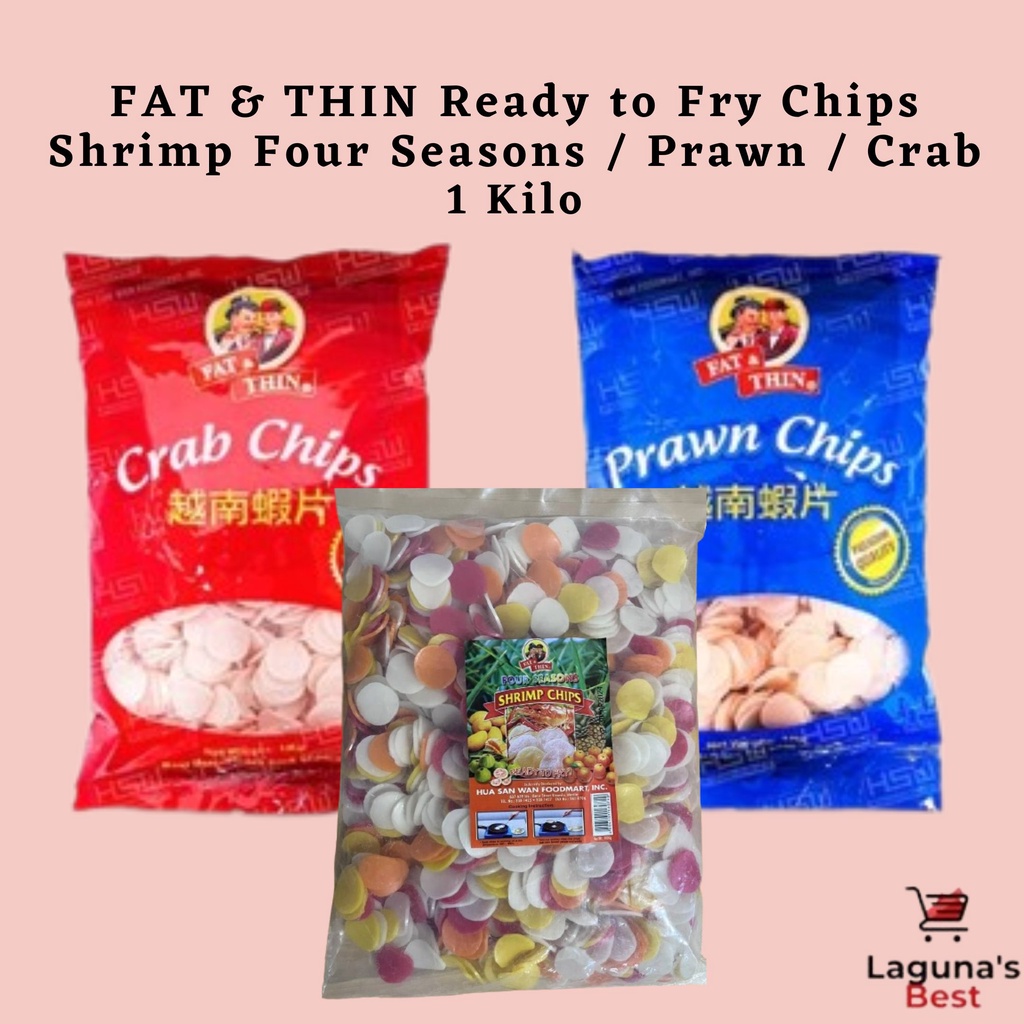 FAT & THIN Ready to Fry Chips Shrimp Four Seasons / Prawn / Crab 1 Kilo