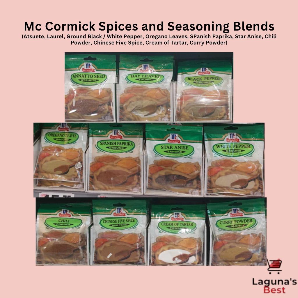 Mc Cormick Spices (Atsuete, Laurel, Oregano, Paprika, Star Anise, Five Spice, Cream of Tartar, Chili