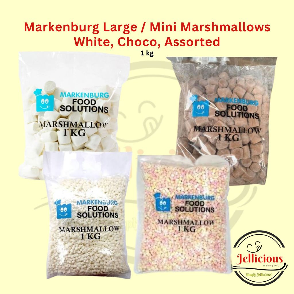 Markenburg Large / Mini Marshmallows White, Choco, Assorted 1 kg