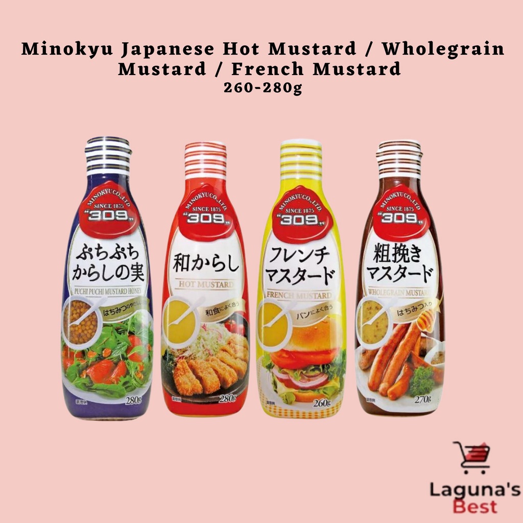 Minokyu Japanese Hot Mustard / Wholegrain Mustard /  French Mustard 260-280g