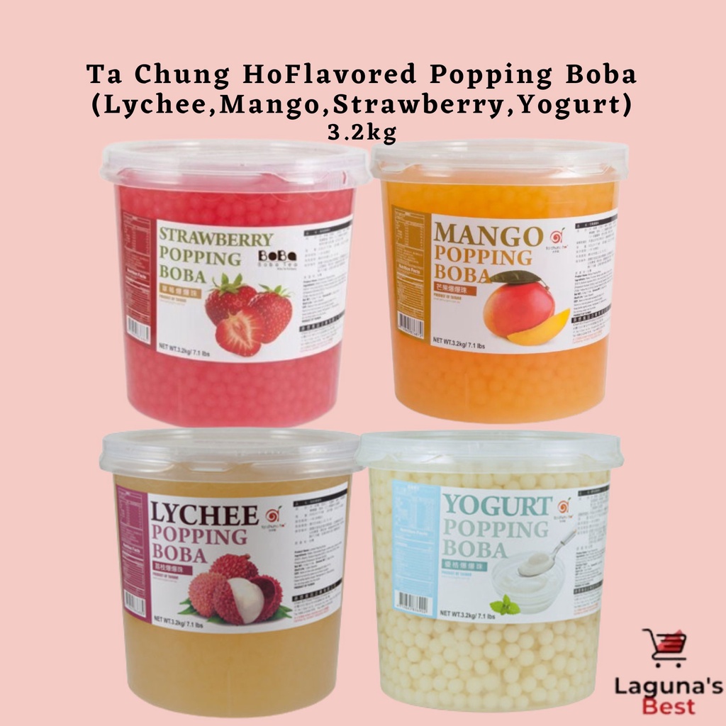 Ta Chung Ho Flavored Popping Boba (Lychee, Mango, Strawberry, Yogurt) 3.2kg