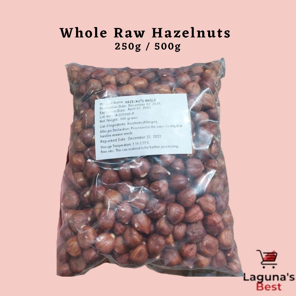 Whole Raw Hazelnuts 250g / 500g