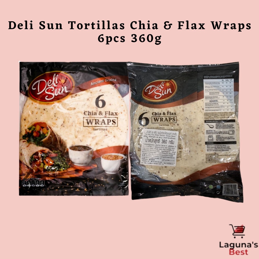Deli Sun Tortillas Chia & Flax Wraps 6pcs 360g