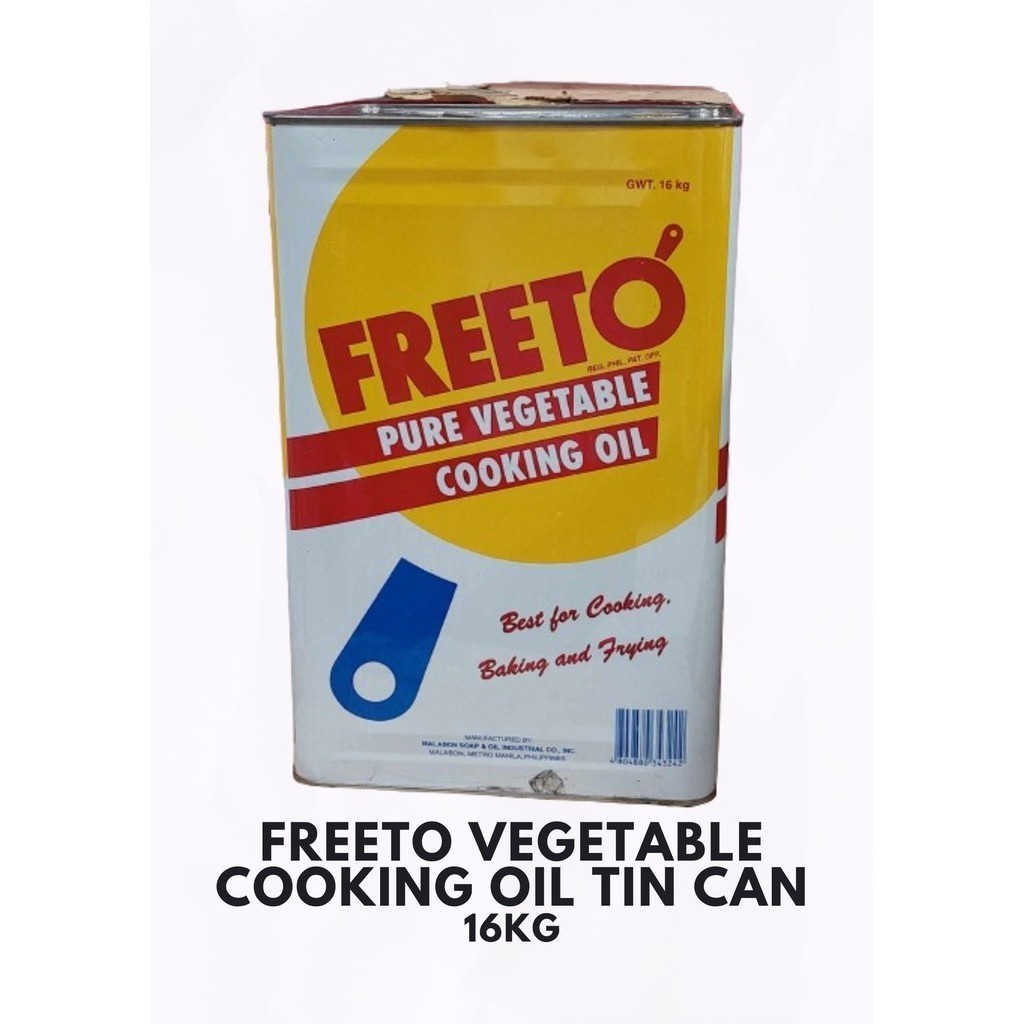 Freeto Vegetable Cooking Oil Tin Can 16kg